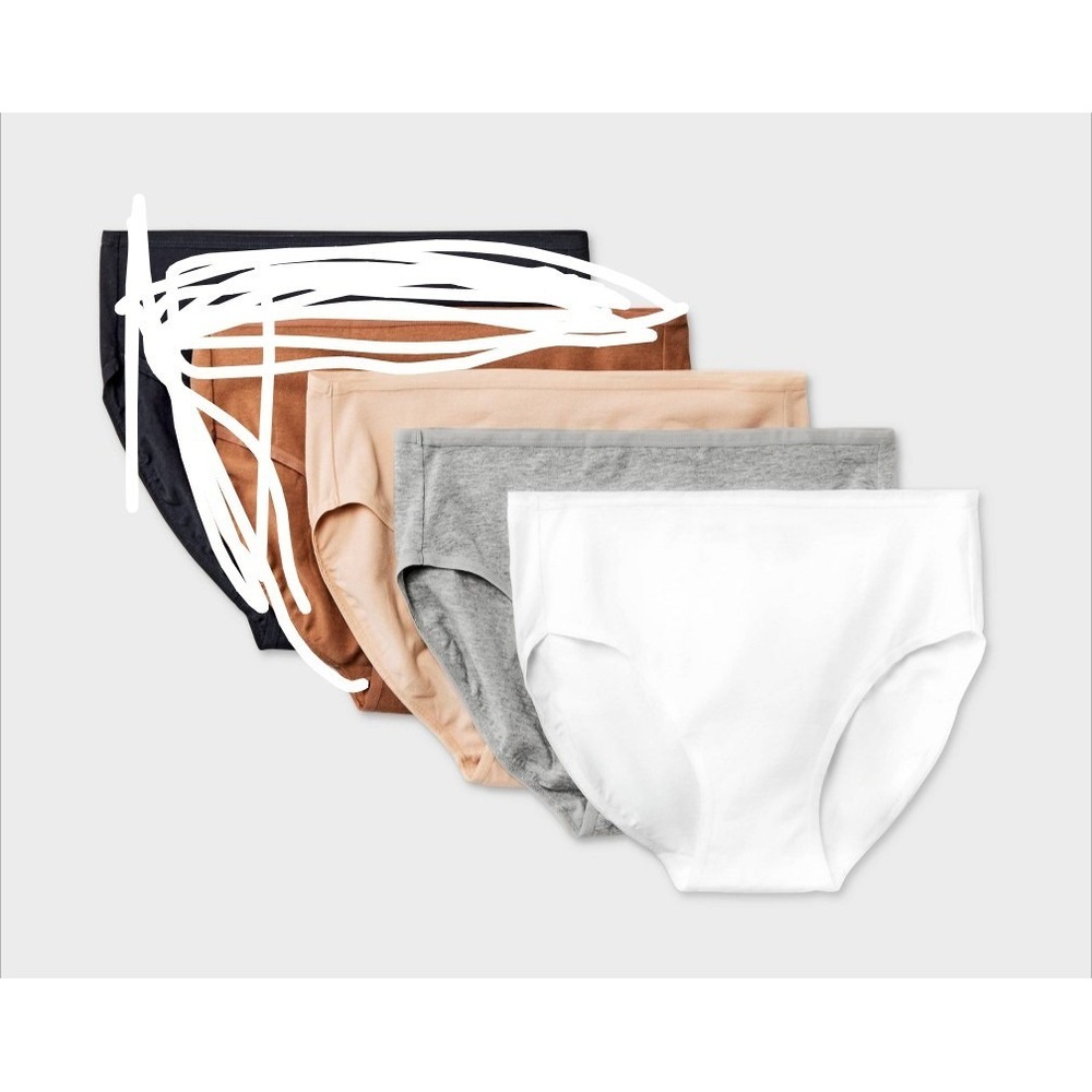 deal worthy Bikini Panties Underwear Womens XL 3 Pack Gray White Nude
